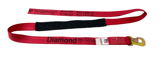 2" x 8' DIAMOND WEAVE Wheel Lift Strap with Flat Snap Hook