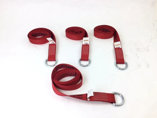 4PK 2" x 8' Diamond Weave D Ring Straps / Free Shipping!