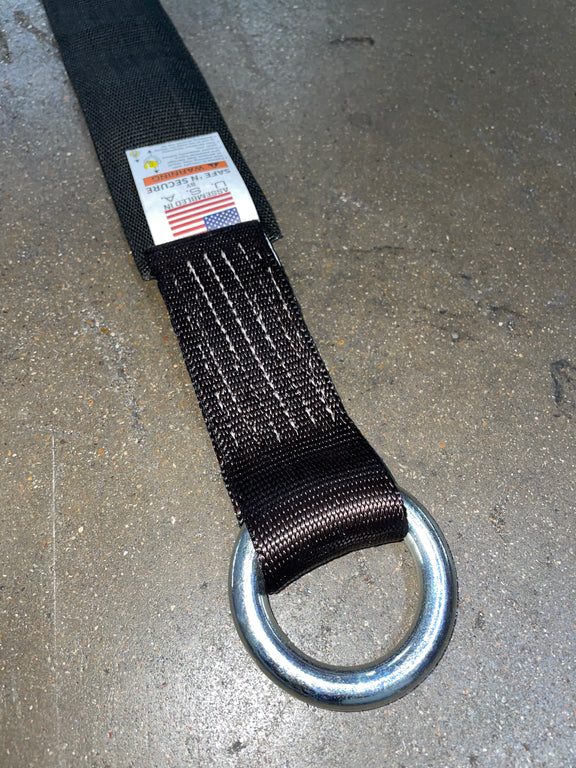 2” X 8’ O Ring Strap - Black HD Webbing