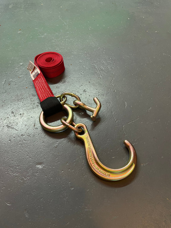 2" X 6' Strap with 8" Forged J hook and Mini TJ hook