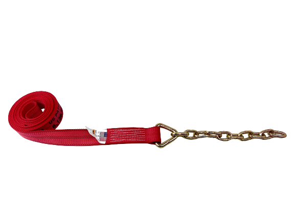 2" x 18' Foot Diamond Weave Strap with 12 inch 5/16 G70 Chain Tail