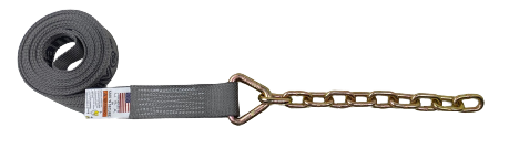 2" x 18' Foot Diamond Weave Strap with 12 inch 5/16 G70 Chain Tail
