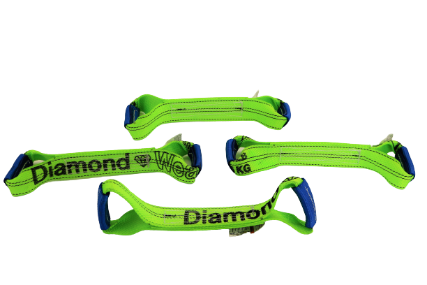 4 Pack of DIAMOND WEAVE Dog Bones for Rollback/Flatbed Wrecker Straps