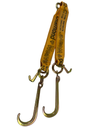 4" x 24" V Strap Bridle Diamond Weave With 15" Forged J Hooks and MINI J