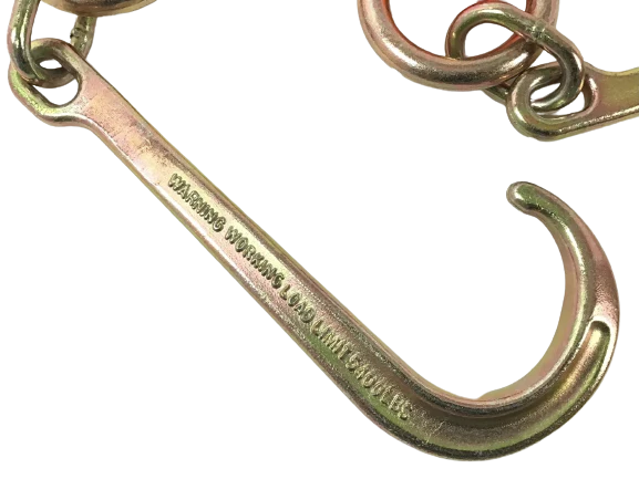 4" x 24" V Strap Bridle Diamond Weave With 15" Forged J Hooks and G100 oblong link