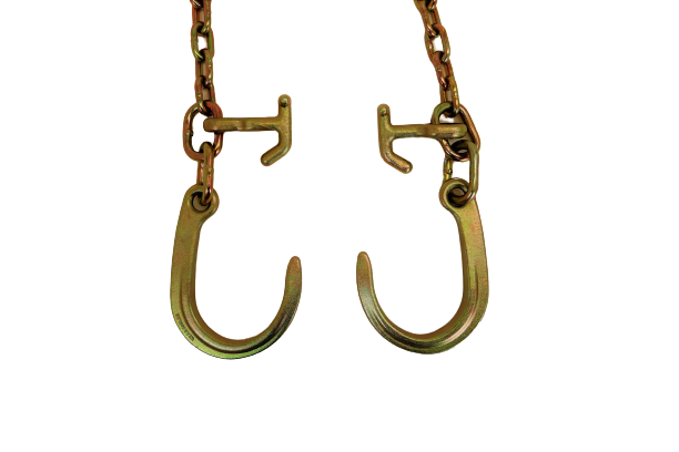 24" V Chain with 8" J Hooks and T-J hooks - 4,700 WLL