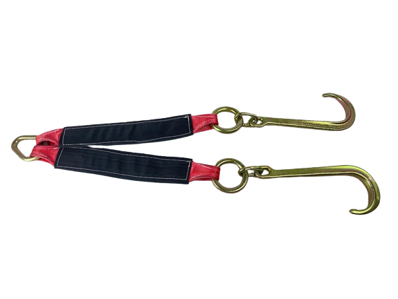 3" x 24" V Strap Bridle with 15" Forged J Hooks