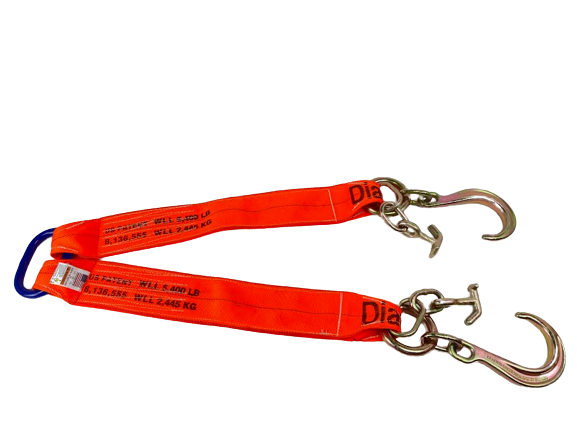 4" x 24" V Strap Bridle Diamond weave with 8 inch J Hook and TJ Hook