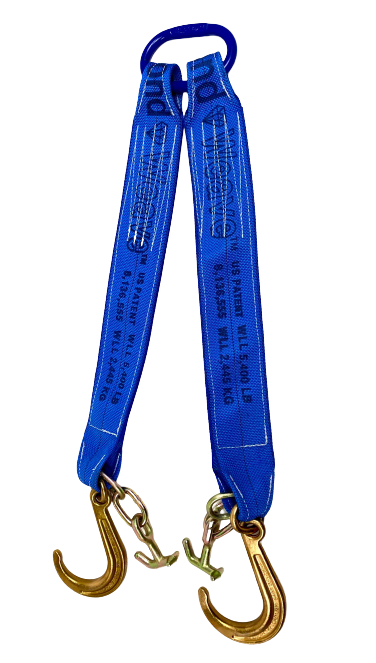 4" x 24" V Strap Bridle Diamond weave with 8 inch J Hook and TJ Hook