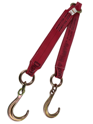 4" x 30" V Strap Bridle Diamond Weave With 8" Forged J Hooks
