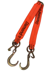 4" x 30" V Strap Bridle Diamond Weave With 8" Forged J Hooks and Mini J